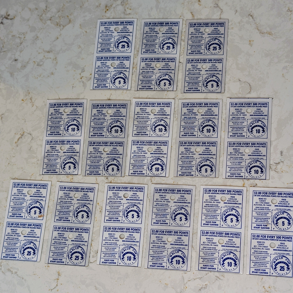 Vintage Mallo Cup Reward Points – Mixed Lot (Excellent Condition!)